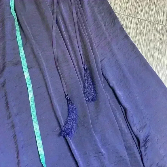 Wendy Bellissimo Blue Elastic Waist Tie Halter Neck Maternity Maxi Dress Size S - Picture 13 of 13